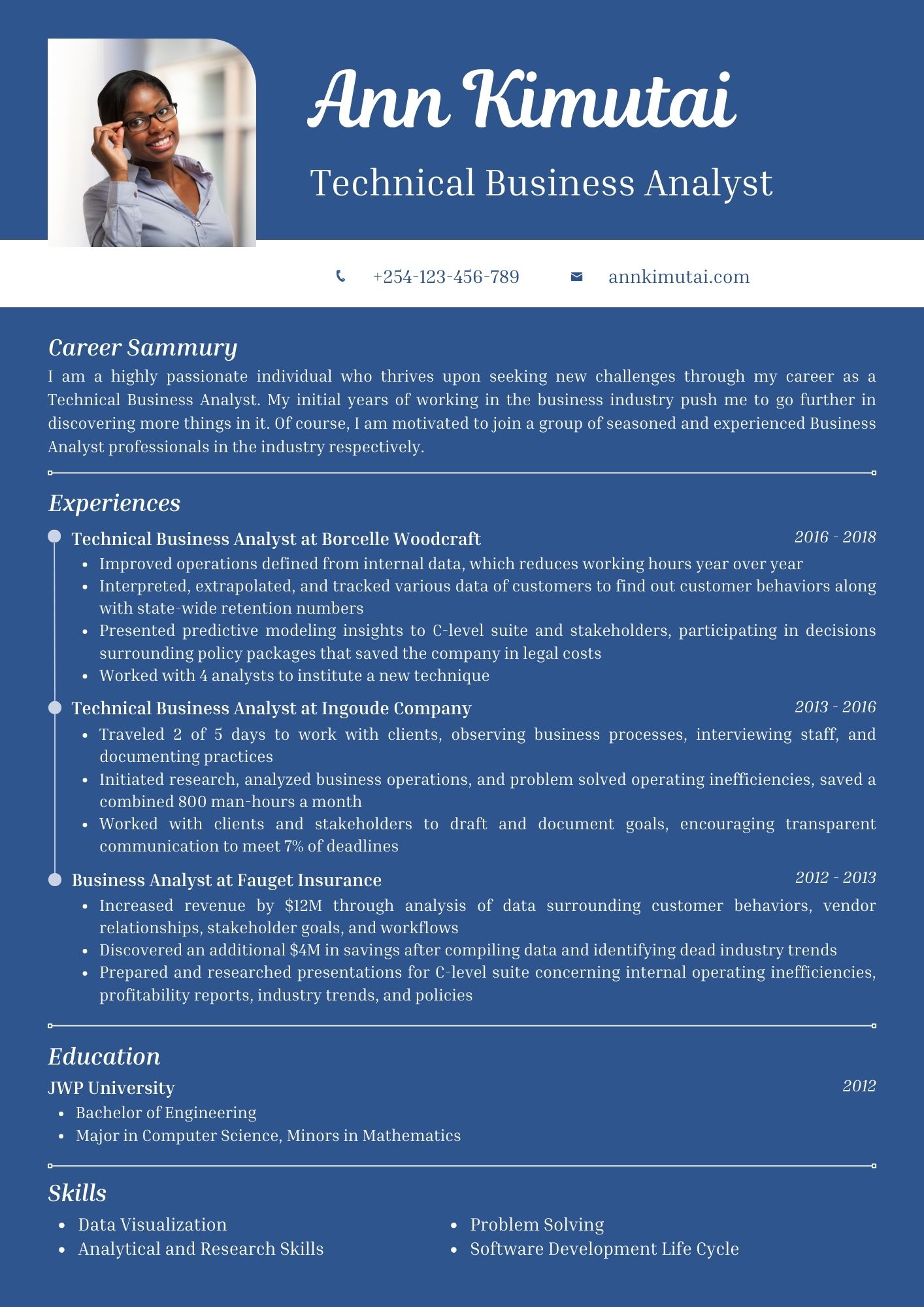 Technical Business Analyst CV Template