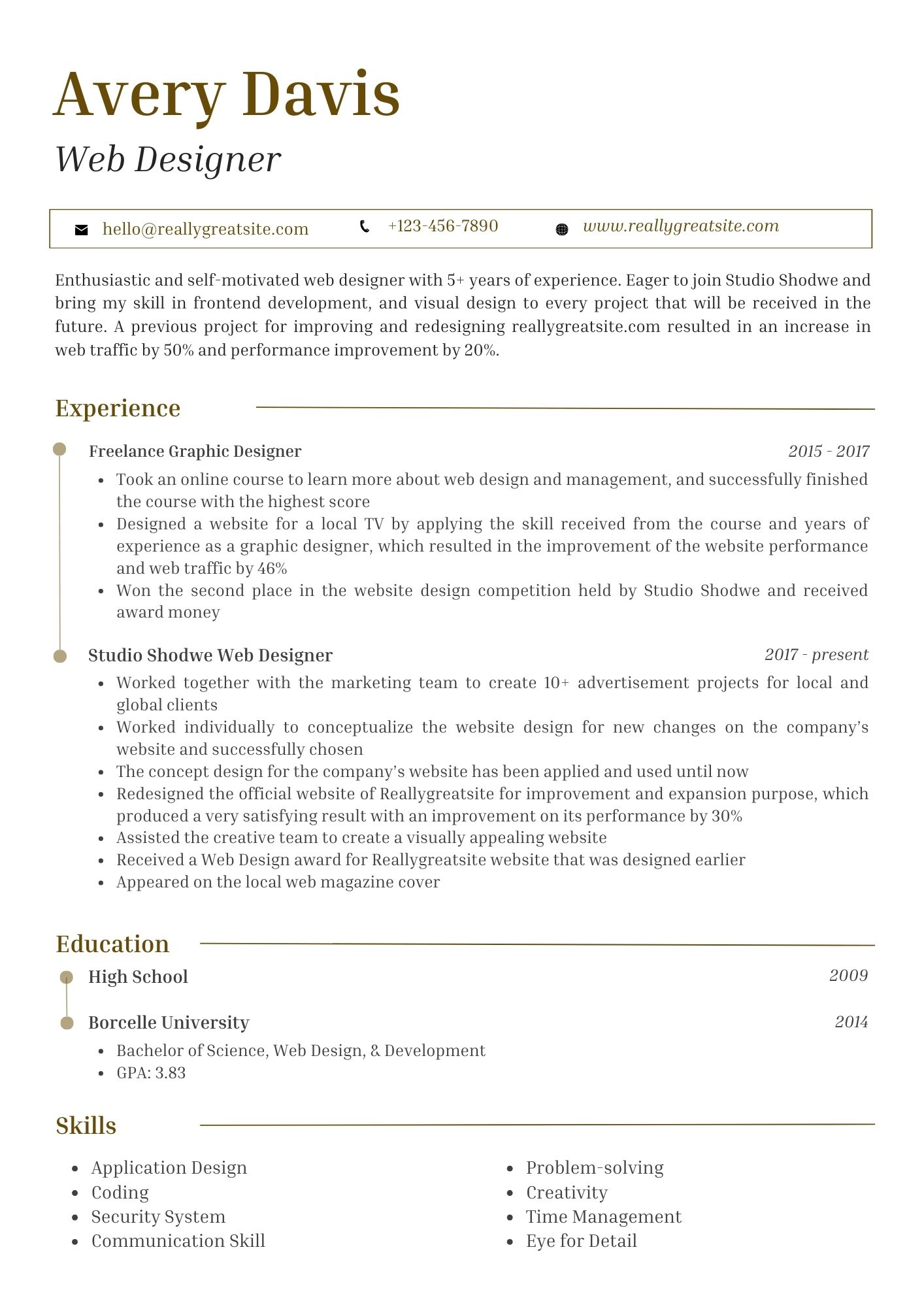 Web Designer CV Template